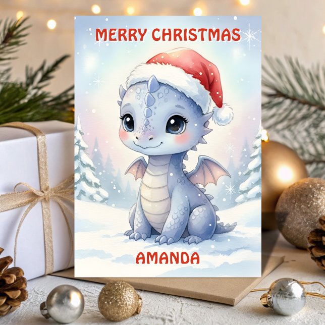 Baby Christmas Dragon Kids Card Helgkort (Skapare uppladdad)
