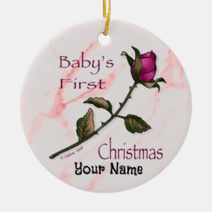 Baby Christmas Ros ornament
