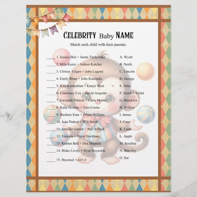 Baby Circus_ Baby-spel för storhet Brevhuvud (Framsida)