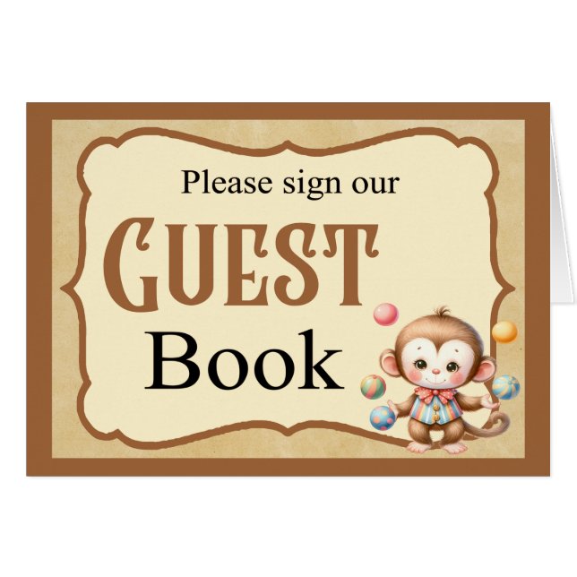 Baby Circus_ Guestbook-kort OBS Kort (Framsidan Horizontal)