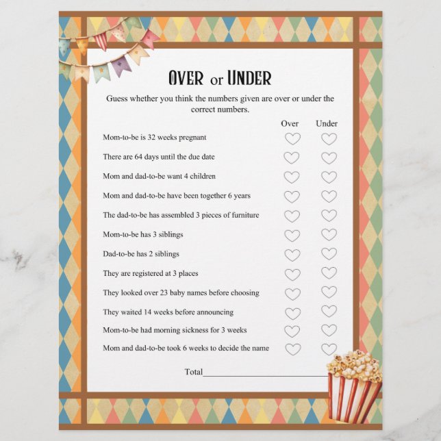 Baby Circus_ Över- eller under babyvisningsspel Brevhuvud (Framsida)