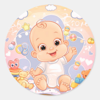 Baby Classic Round Stickers Runt Klistermärke