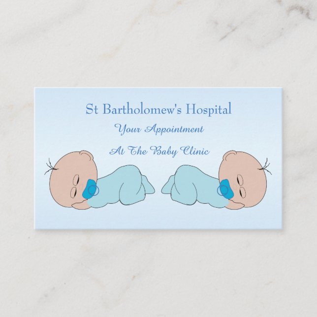 Baby Clinic Tidsbeställning Kort (Framsida)