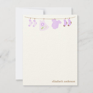 Baby Clothesline Anpassningsbar Flat Tackkort Anteckningskort