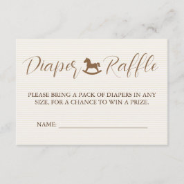Baby Clothesline Baby Shower Striped Diaper Raffle Tilläggskort