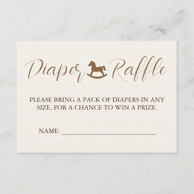 Baby Clothesline Baby Shower Striped Diaper Raffle Tilläggskort (Framsida)