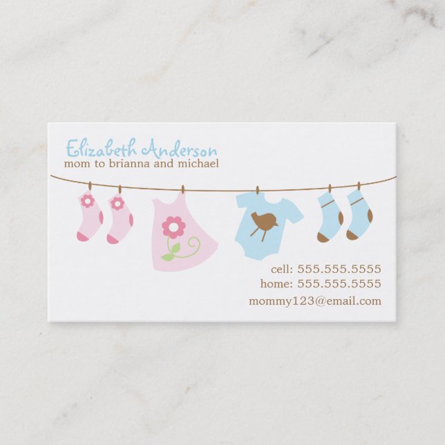 Baby Clothesline Mamma Telefonkort (Framsida)