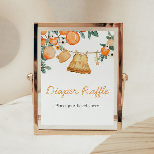Baby Clothesline Orange Fruktförvrängning Raffle Poster