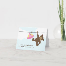 Baby Clothesline Tackkort {rosa}