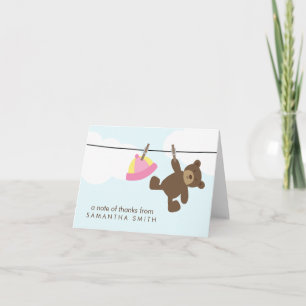 Baby Clothesline Tackkort {rosa}