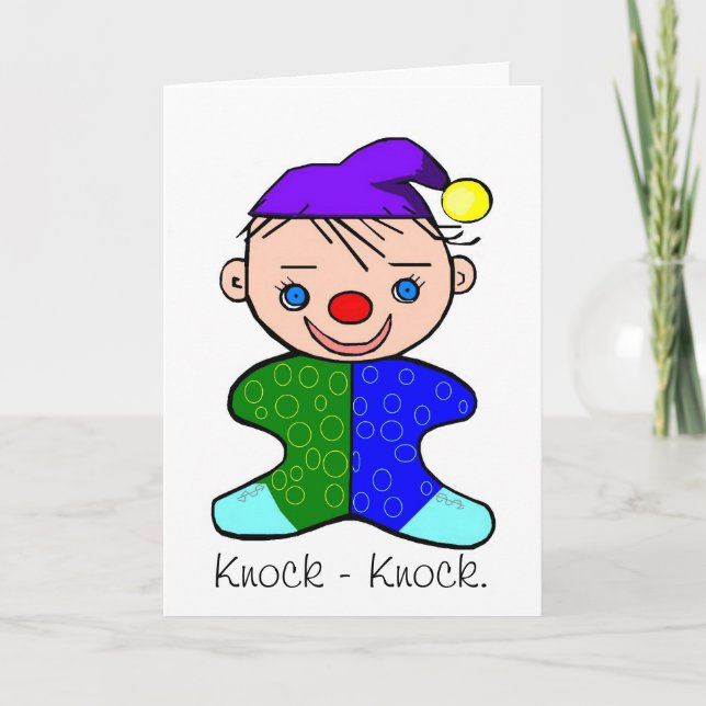Baby Clown Knock - Knock Joke Greeting Card Kort (Framsida)
