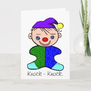 Baby Clown Knock - Knock Joke Greeting Card Kort