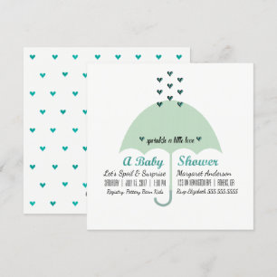 BABY & CO Baby Grönt Shower Sprinkle Kärlek Party Inbjudningar