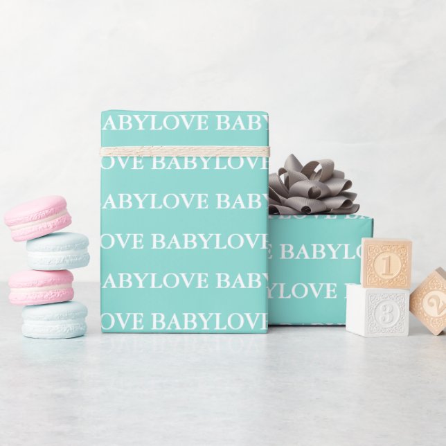 BABY & CO Baby Kärlek Teal Blue Tiara Shower Party Presentpapper (Baby Shower)