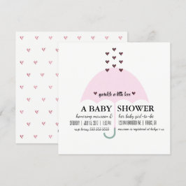 BABY & CO Sprinkle Kärlek Rosa Girl Baby Shower Inbjudningar
