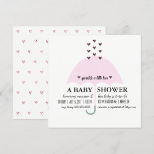 BABY & CO Sprinkle Kärlek Rosa Girl Baby Shower Inbjudningar