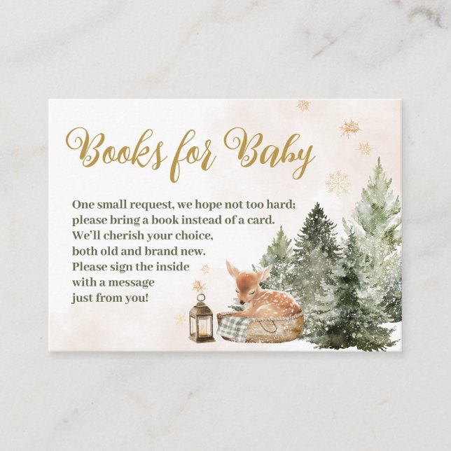 Baby Cold Outside Rustic Deer Winter Baby Shower E Tilläggskort (Framsida)