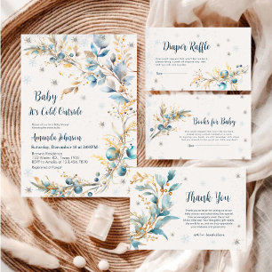 Baby Cold Outside Vinter Baby Shower Tack Kort