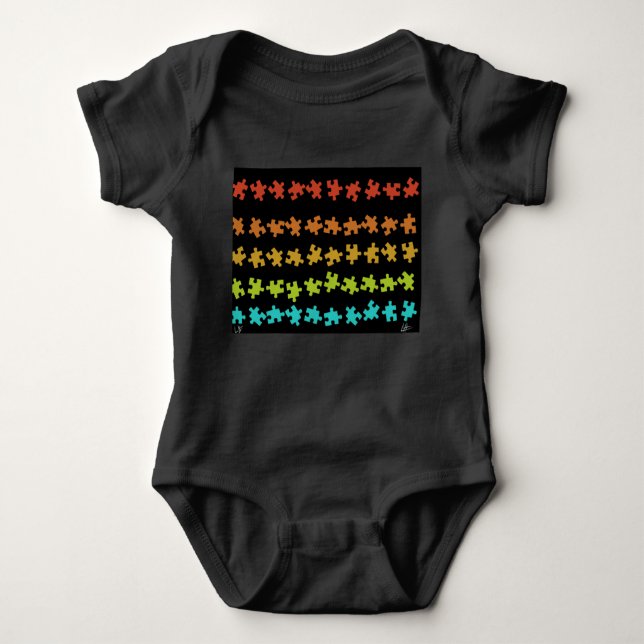 Baby Colorful Puzzles T Shirt (Framsida)