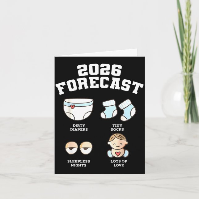 Baby Coming Soon 2026 Forecast Baby Shower Funny N Kort (Framsida)