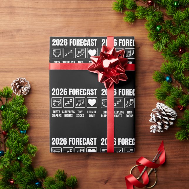 Baby Coming Soon 2026 Forecast Baby Shower Funny  Presentpapper (Julgåva)