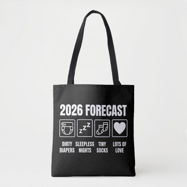 Baby Coming Soon 2026 Forecast Baby Shower Funny  Tygkasse (Framsida)