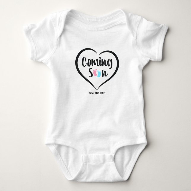 Baby Coming Soon Script Twins pregnancy  T Shirt (Framsida)