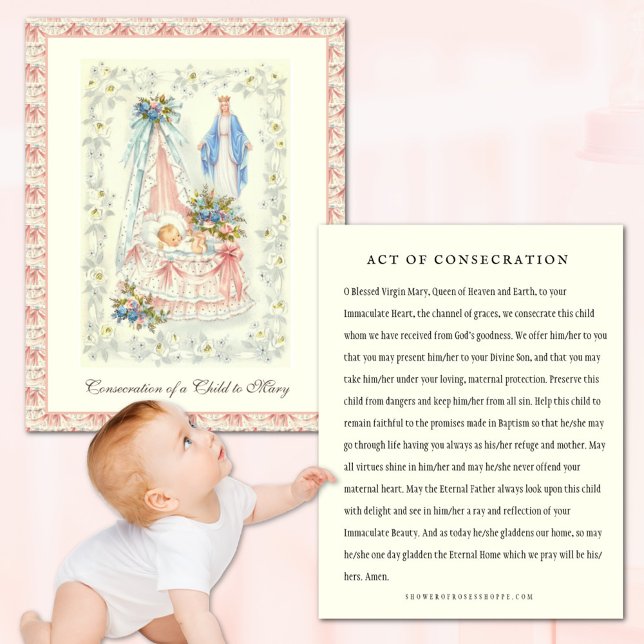 Baby Consecration Prayer to Virgin Mary Anteckningskort (Skapare uppladdad)