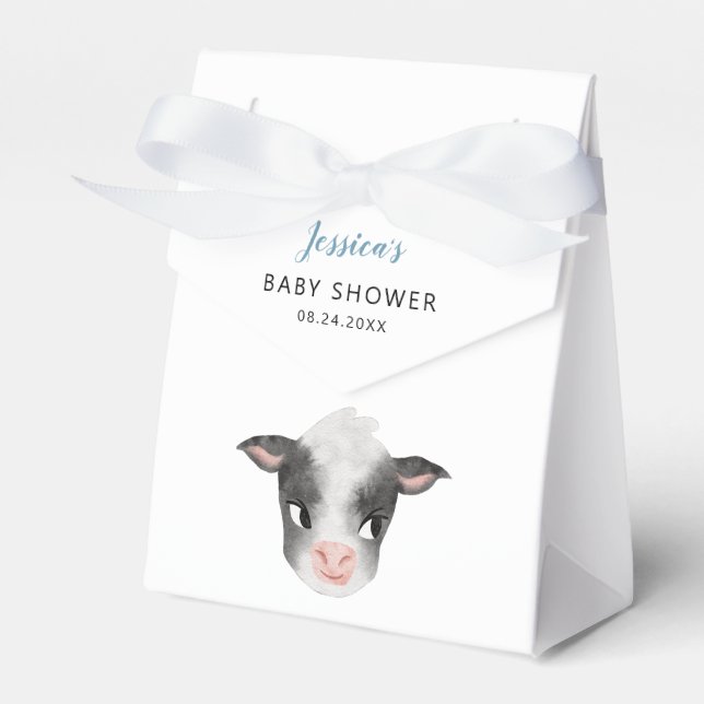 Baby Cow Boy Baby Shower Presentaskar (Framsidan Sidan)
