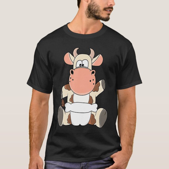 Baby Cow Calf With Diapers T Shirt (Framsida)