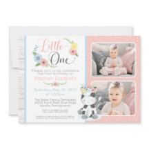 Baby Cow First Birthday Blommigt Calf Photo Collag