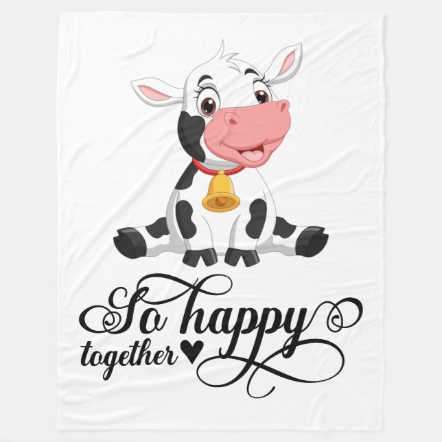 Baby Cow So Lycklig tillsammans Fleecefilt (Framsidan)