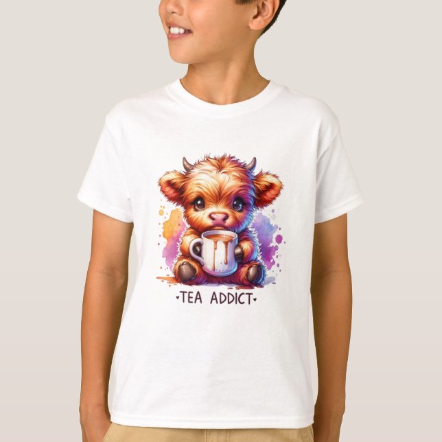 Baby Cow Tea Addict T Shirt (Framsida)