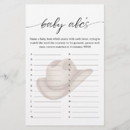 Baby Cowboy ABC Shower Game with Green
