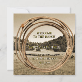 Baby Cowboy or Cowgirl Birth Announcement Meddelande