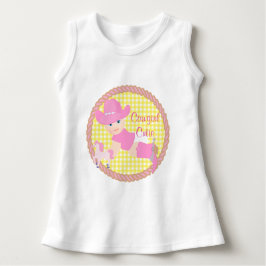 Baby Cowgirl Rosa hattstövlar och häst ärmlös T-shirt