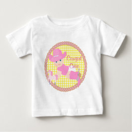 Baby Cowgirl Rosa hattstövlar och häst Tee Shirt