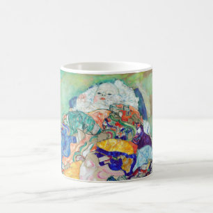 Baby Cradle-målning av Gustav Klimt Kaffemugg