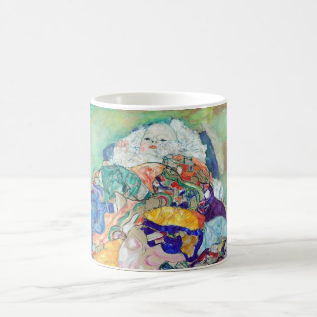 Baby Cradle-målning av Gustav Klimt Kaffemugg (Center)