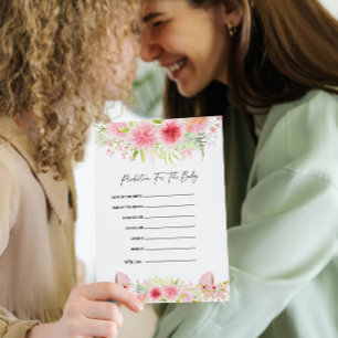 Baby Crib Flowers Baby Shower Predictions för Baby Inbjudningar