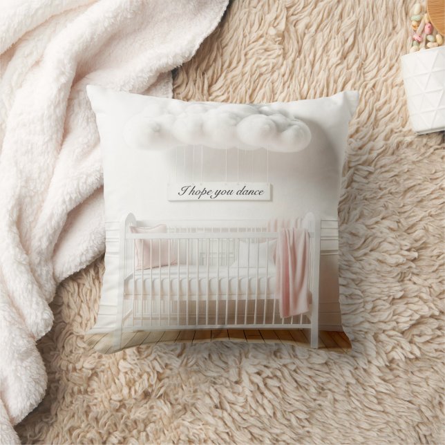 Baby Crib med moln och tecken Kudde (Filt)