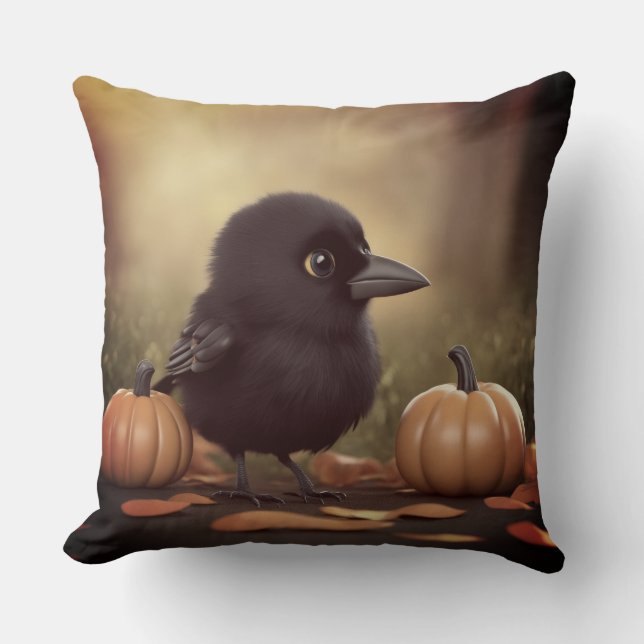 Baby Crow in the Pumpkins Kudde (Framsida)