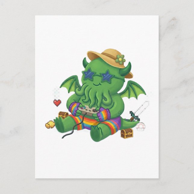 Baby Cthulhu Spelare Vykort (Framsida)