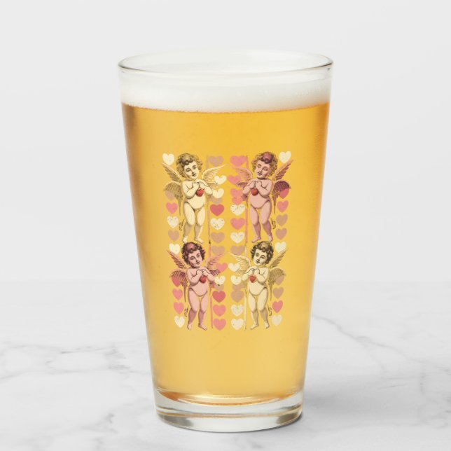 Baby Cupid Coquette bow Retro Valentines day Glaskopp (Framsida fylld)