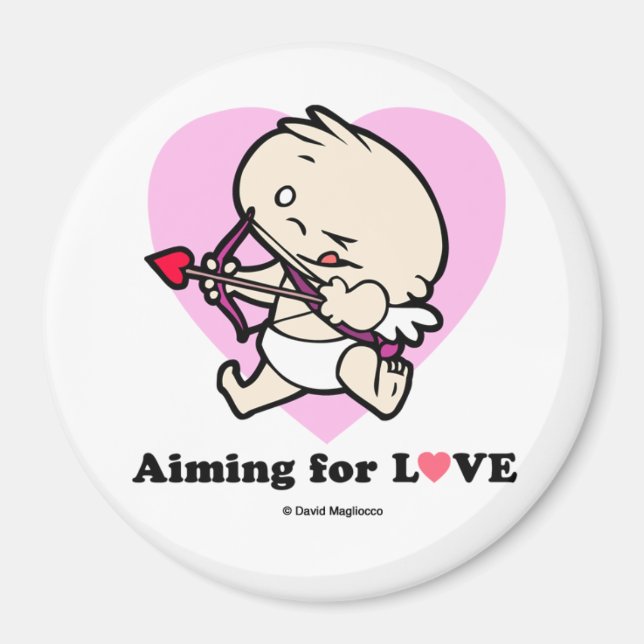 Baby Cupid-mål för rundmagneter från Kärlek Magnet (Framsidan)