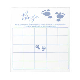 Baby Cute Baby Footprint Baby Shower Bingo Game Anteckningsblock