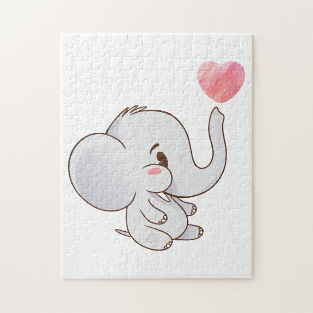 Baby Cute Elephant Pussel (Vertikal)