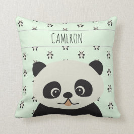 Baby Cute Panda björn Grönt Personlig Kudde