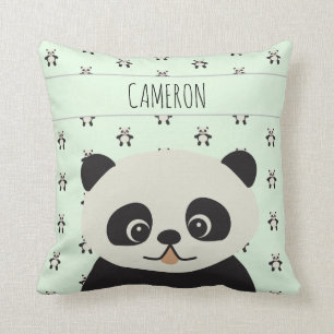 Baby Cute Panda björn Grönt Personlig Kudde