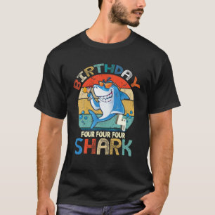 Baby Cute Shark Birthday Boy 4 År Vintage 4N T Shirt